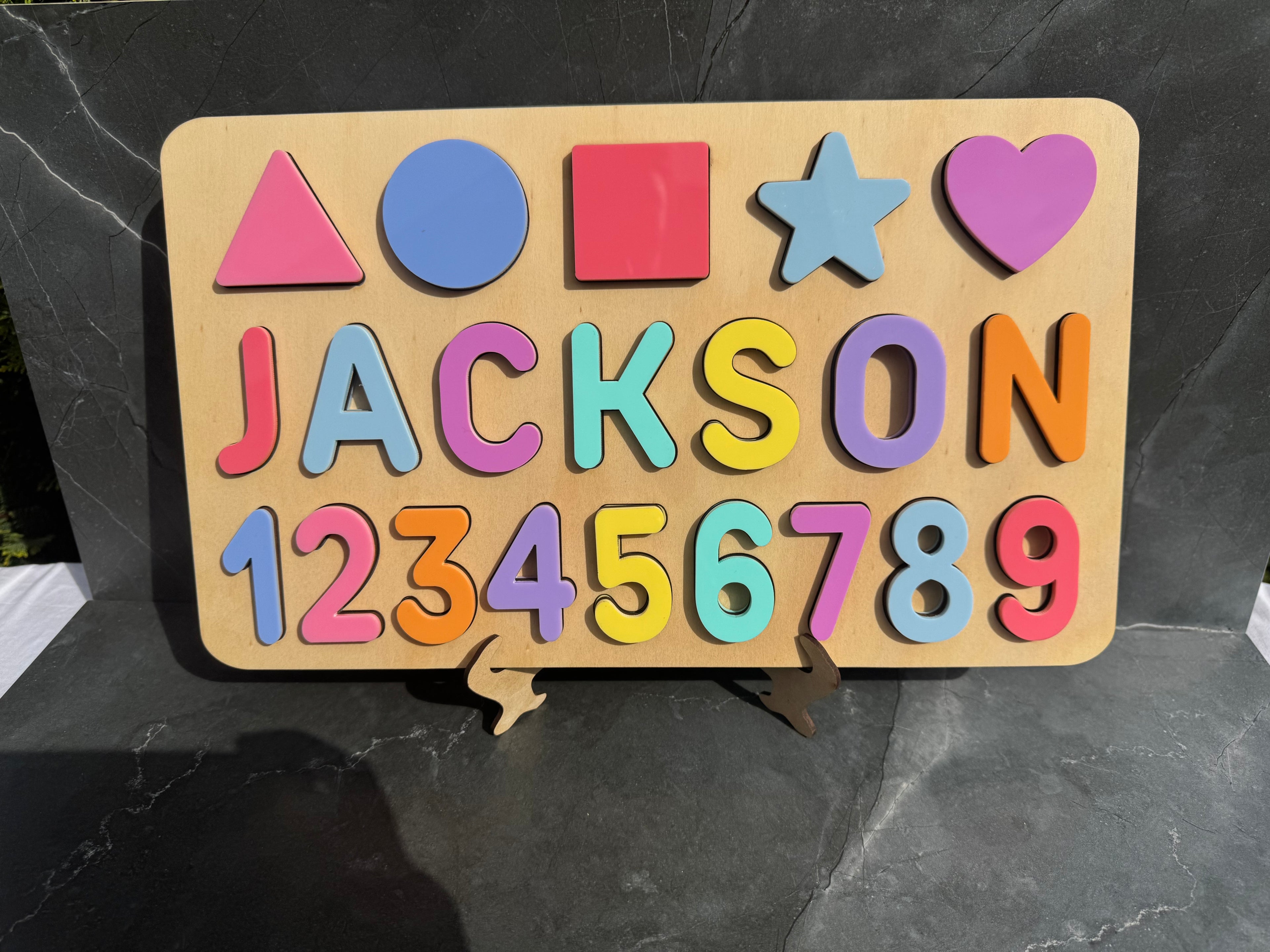 Personalised Kids Name, Shapes & Numbers Puzzle