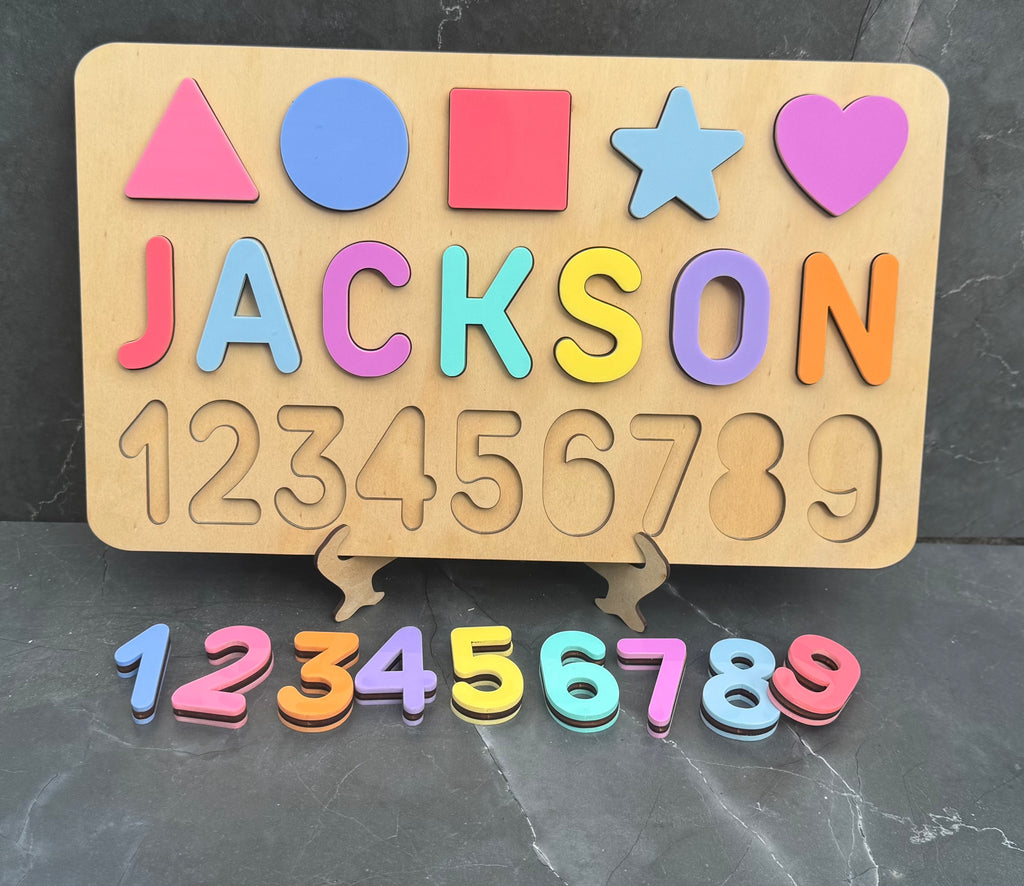 Personalised Kids Name, Shapes & Numbers Puzzle