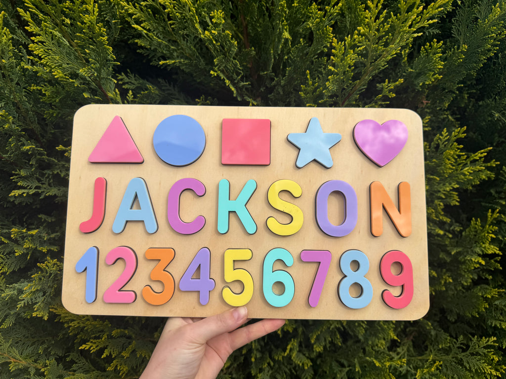 Personalised Kids Name, Shapes & Numbers Puzzle