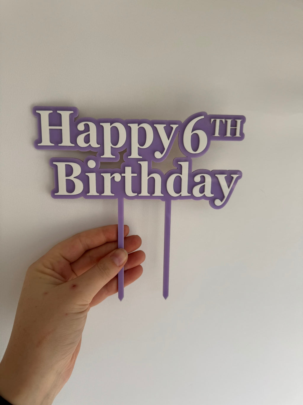 Personalised Acrylic Birthday Cake Topper - Any Age & Colour