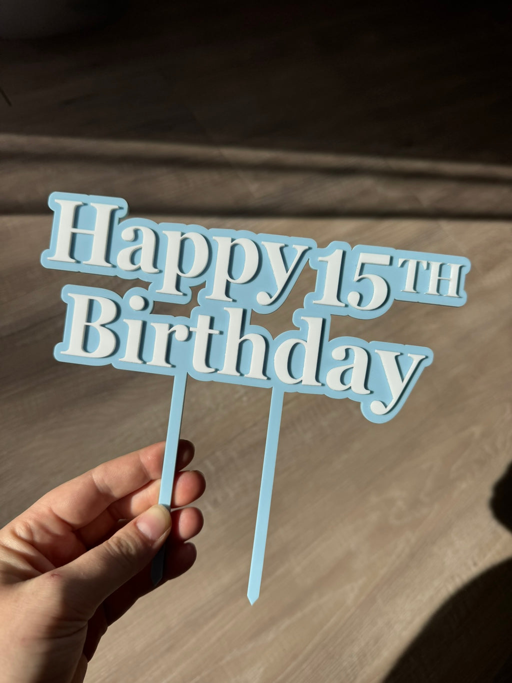 Personalised Acrylic Birthday Cake Topper - Any Age & Colour
