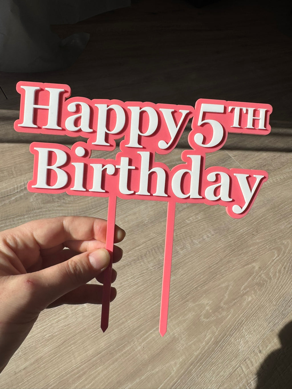 Personalised Acrylic Birthday Cake Topper - Any Age & Colour