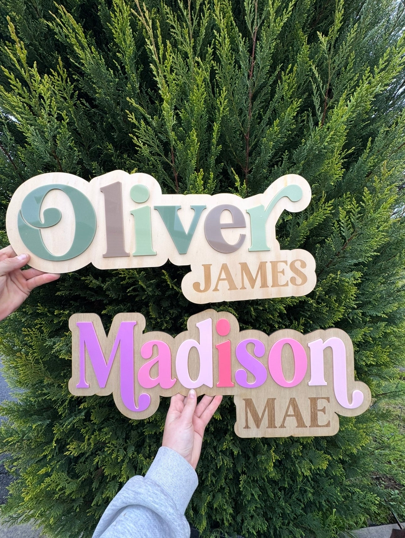 Personalised Wooden & Acrylic Name Signs - Custom Nursery & Kids Room Decor