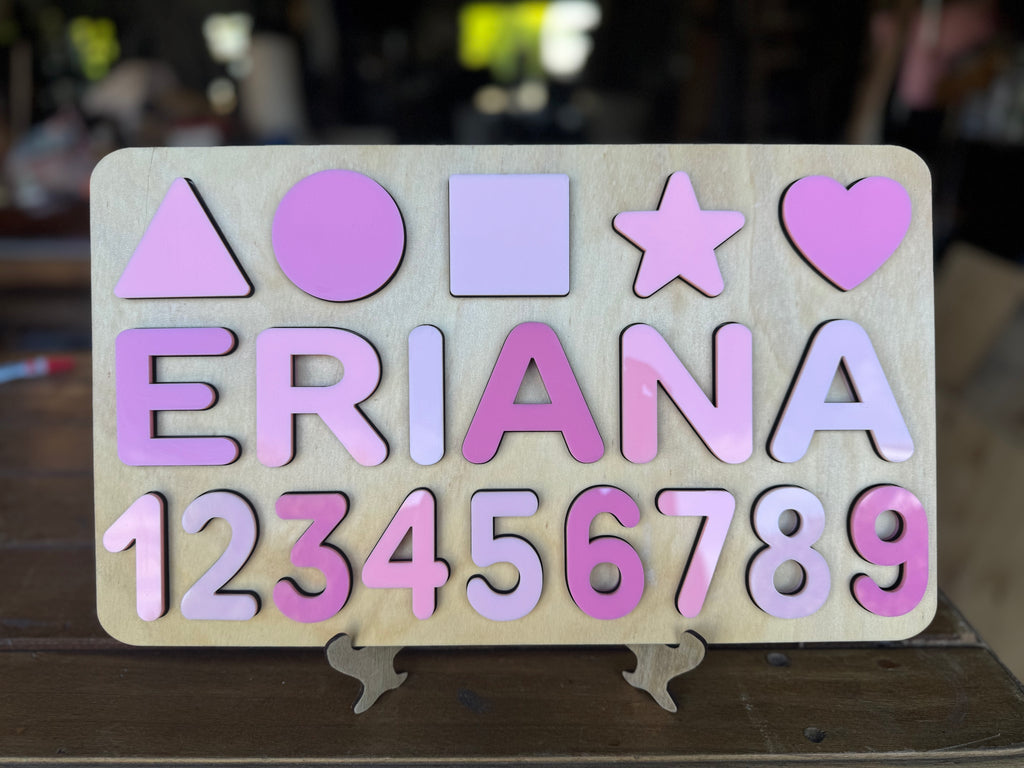 Personalised Kids Name, Shapes & Numbers Puzzle